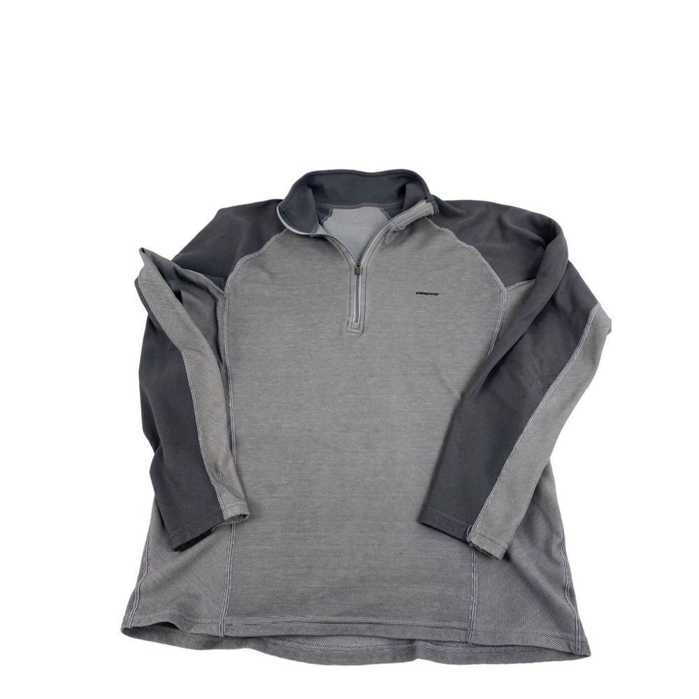 Patagonia Gray Quarter Zip Pullover light Sweater Men’s Long Sleeve Two Tone Not